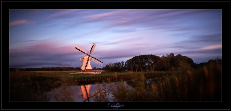 Dutch Mill Evening Sun Oude Molen